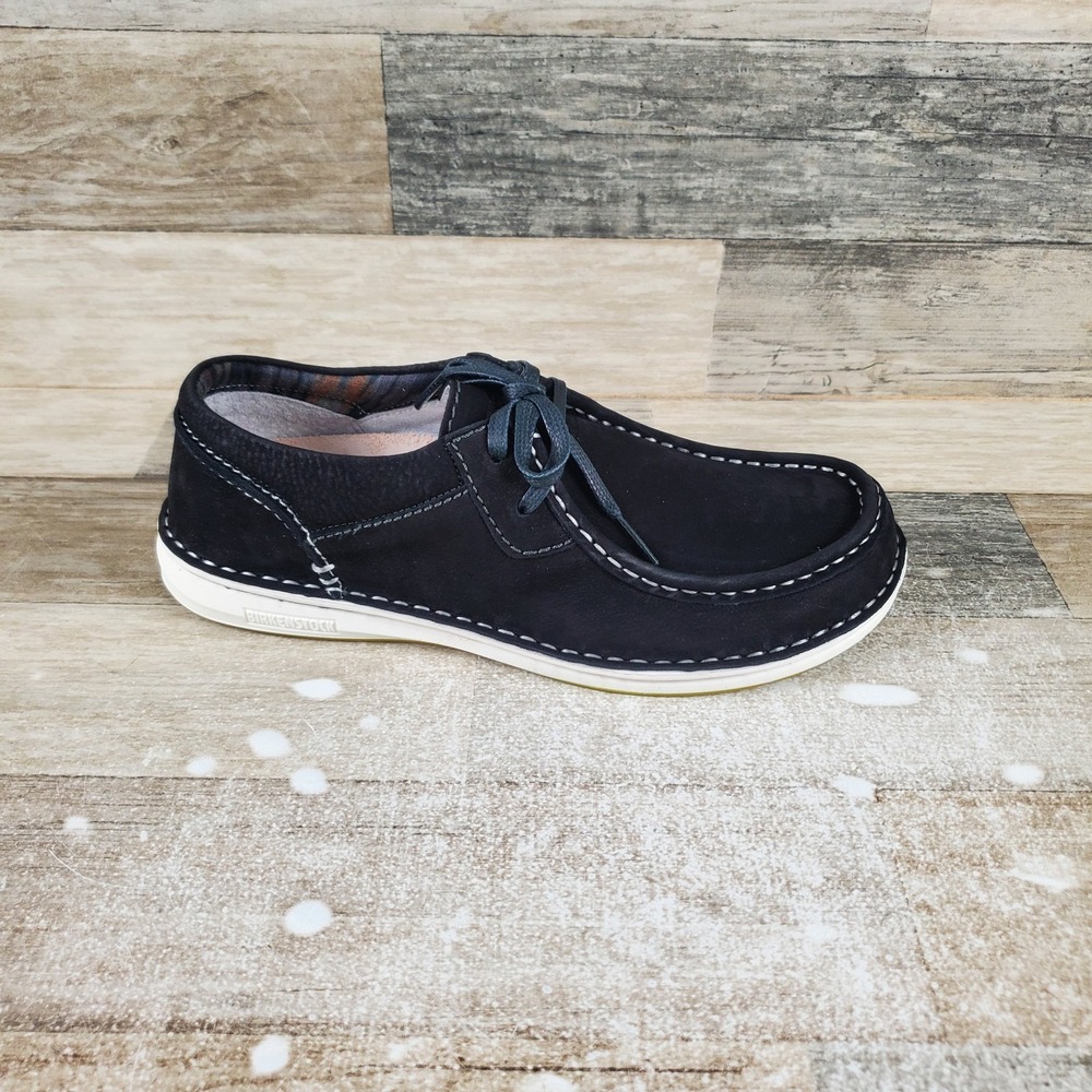 Birkenstock Pasadena Womens Shoes 9 Casual Black‎ Suede Leather Lace Up Loafers